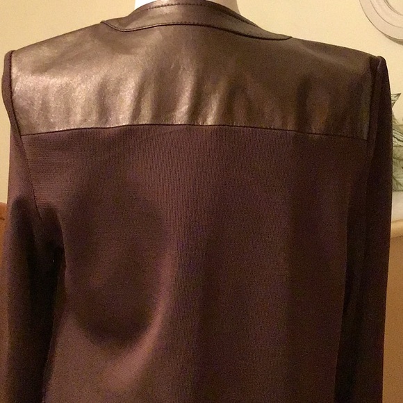 Lovely leather/fabric brown jacket - Picture 4 of 4
